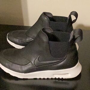 Nike Black Slip-On Sneakers with White Sole